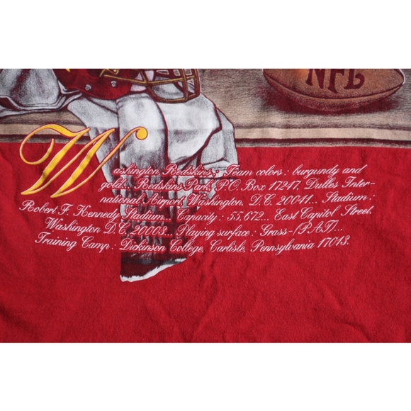 Vintage 90s Washington Redskins NFL Single Stitch Nutmeg Mills Tee Size Small - Picture 2 of 7